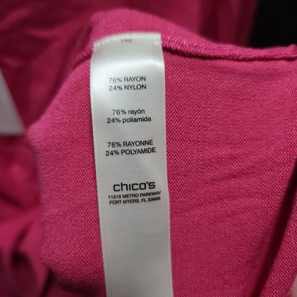 Chico's Womens Sweater Pink Size 3 Rayon/Nylon Pullover Long Sleeve NWT - Picture 7 of 12